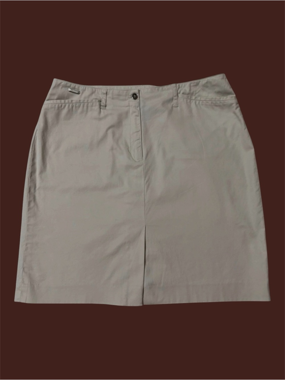 Lauren Ralph Lauren Light Beige Mini Cotton Skirt size 14 Tailored Classic Prep